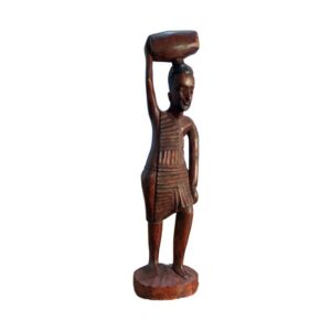 Man carring log on head - Front Image
