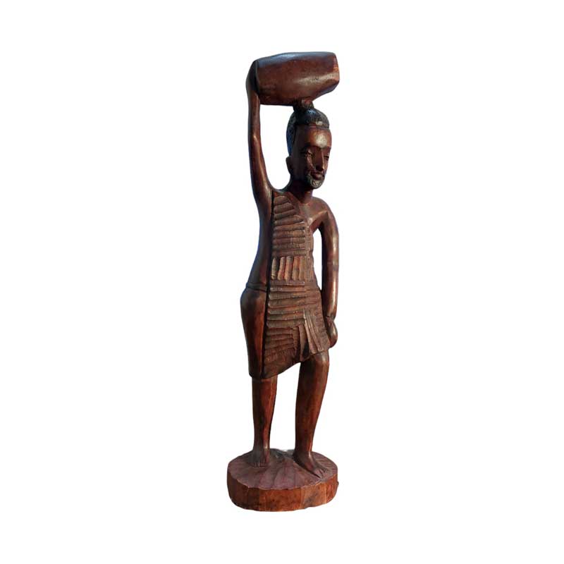 Man Carring Log On Head
