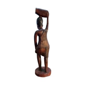 Man carring log on head - Back Image