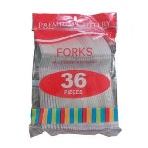 36pcs white plastic forks - Front Image