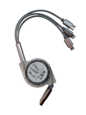 3 in 1 silva phone charging cable - Front Image