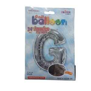 34" letter g silver balloon - Front Image