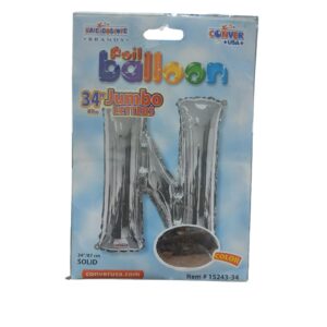 34" letter n silver balloon - Front Image