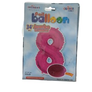 34" number 8 hot pink balloon - Front Image