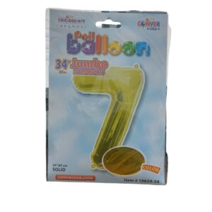 34" number 7 yellow balloon - Front Image