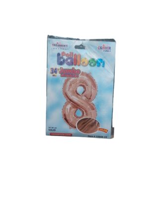 34" number 8 light pink balloon - Front Image