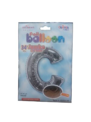34" letter c silver balloon - Front Image