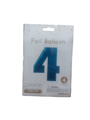 34" number 4 blue balloon - Front Image