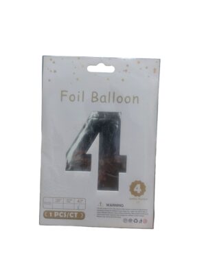 34" number 4 silver balloon - Front Image