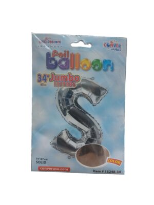 34" letter s silver balloon - Front Image