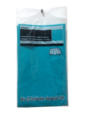 Light blue round table cover - Front Image