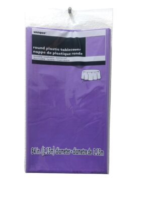 Neon purple round table cover - Front Image