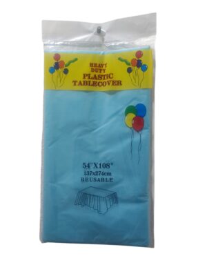Light blue plastic tablecover - Front Image