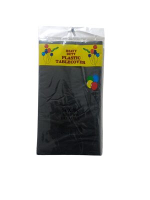 Black plastic tablecover - Front Image