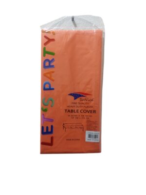Orange plastic tablecover - Front Image