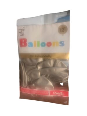 Silver 10ct helium qualith balloons - Front Image