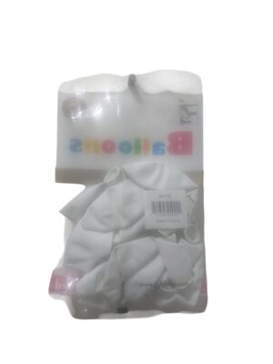 White 10ct 12 in helium quality balloons - Back Image