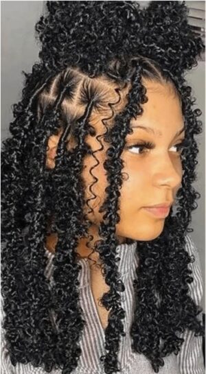 12 inch pre-twisted lock croshet hair. - Back Image